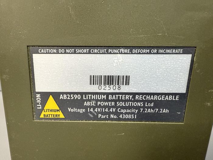 Used AB2590 LITHIUM BATTERY, RECHARGABLE 14.4V GHA-139