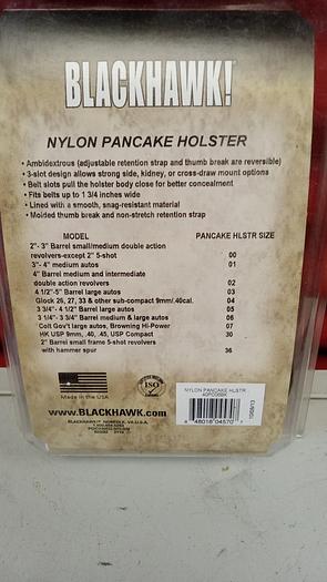 Blackhawk 40PC06BK Ambidextrous # 6 Pancake Holster - GHC-1-(A2)