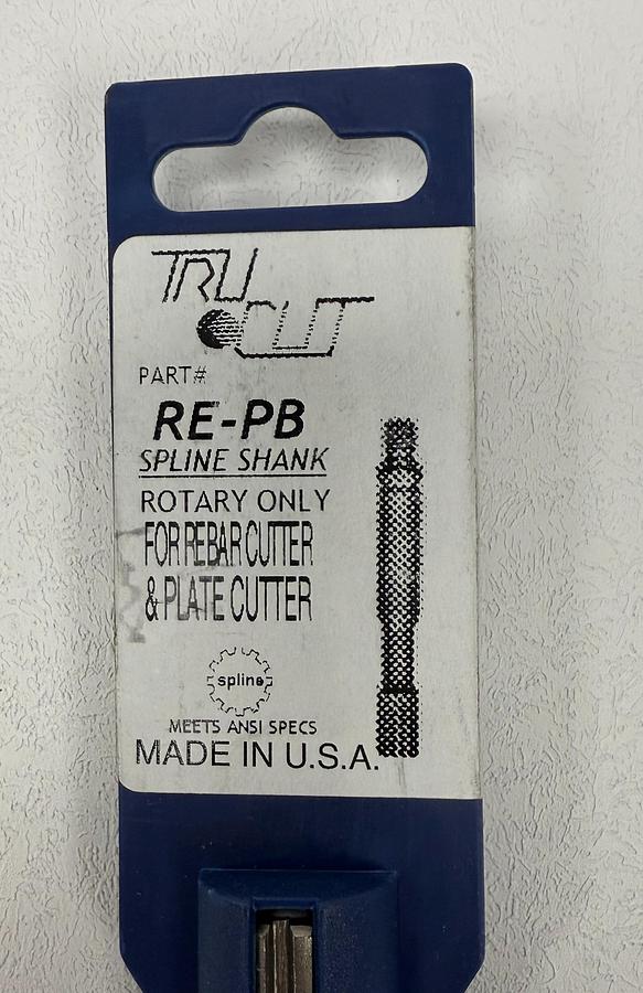 Used Tru Cut RE-PB Spline Shank for Rebar Cutter & Plate Cutter GHC-30
