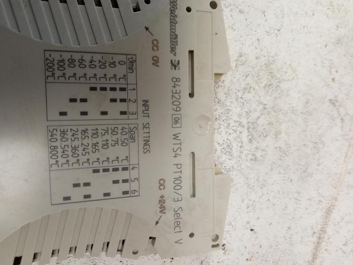 Used Weidmuller 843209 06 WTS4 PT100/3 Select V 24V GH108