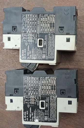 Used TELEMECANIQUE MOTOR CIRCUIT BREAKER GV2M22 20-25AMP - lot of 2 - GHA-99