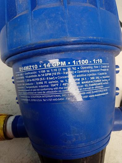Used DOSATRON D14MZ10 VVFII 14 GPM 1:100- 1:10 Pump GH506