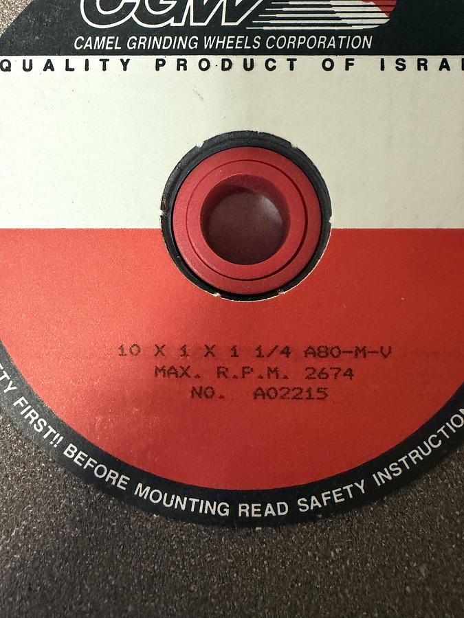 Used CGW  Camel Grinding Wheel 10 x 1 x 1 1/4 A80-M-V  A02215  GHC-43