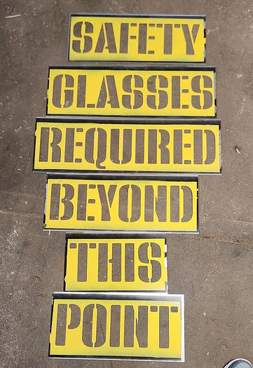 Used Industrial Safety Glasses Required Metal Stencils - Lot of 6 - GHB-71