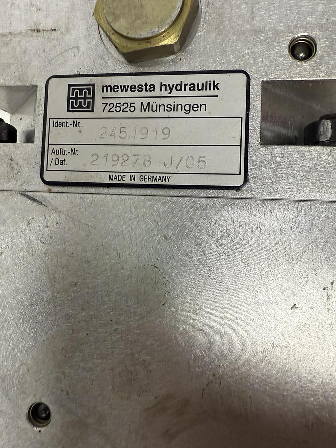 Used Mewesta Hydraulik 72525 Valves 2455267 & 2451919 GHC-29