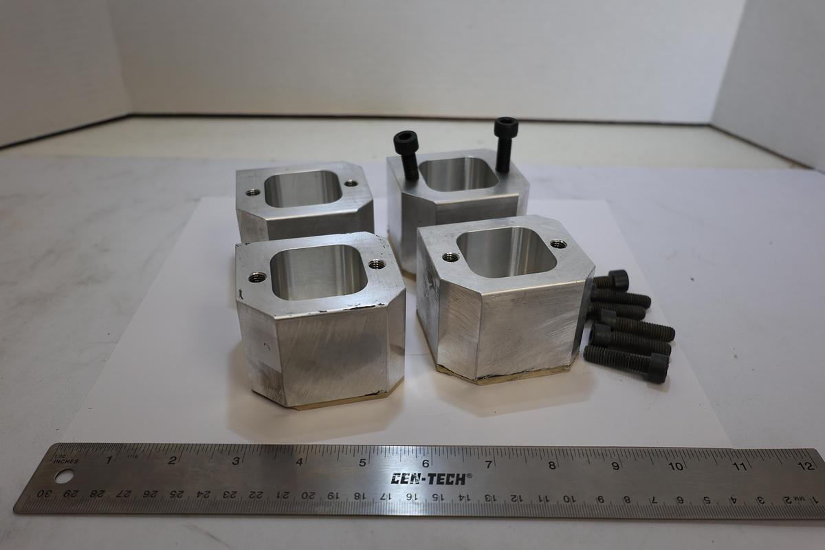 Used Lot of 4 Precision Aluminum Clamp Blocks Fixture Mounts Machined Industrial