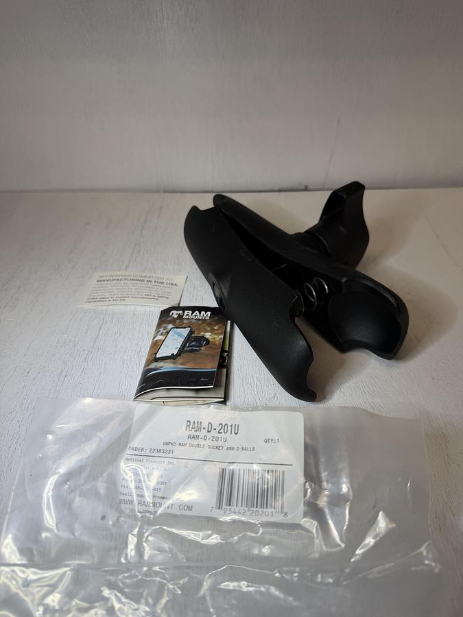 Used RAM Mounts Double Socket Arm RAM-D-201U Medium Arm Compatible with D Size 2.25" Ball Components GHA-77