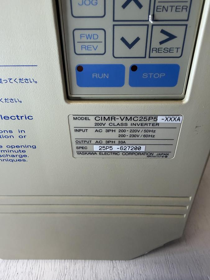 Used Yaskawa Varispeed CIMR-VMC25P5-XXXA Inverter 626VM3C Spindle Drive GHA-178