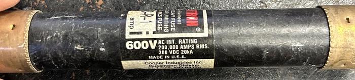 Used Fusetron FRS-R-1 Dual Element, Time Delay, Class RN5 Fuse 1 Amp 600V - GHB-63-D15