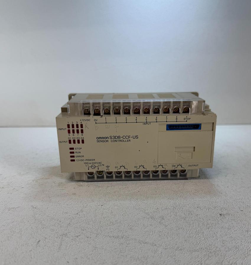 Used Omron S3D8-CCF-US Sensor Controller 100–240VAC 50/60Hz 45VA GHA-185