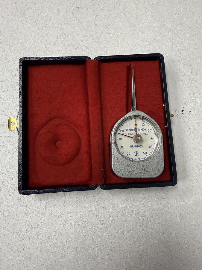 Used Scherr Tumico Force Tension Spring Scale Gauge – 50 Grams GHC-28