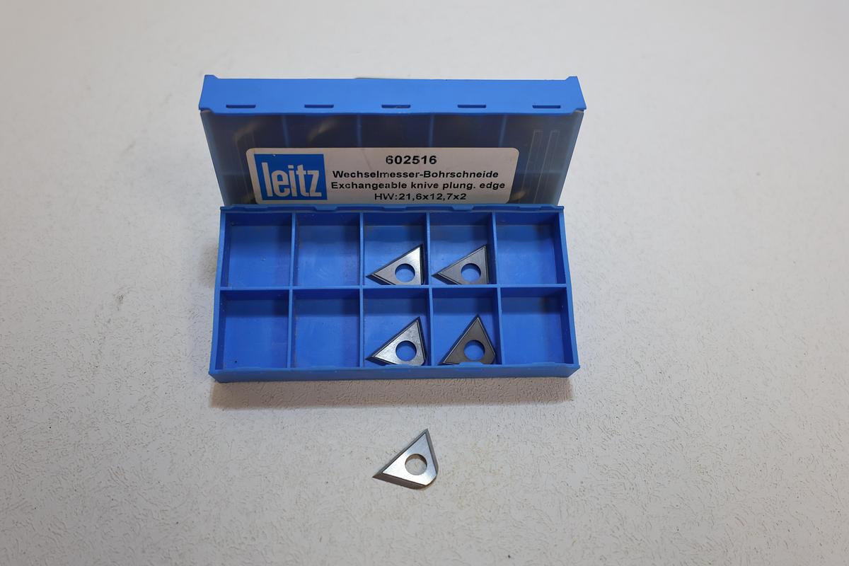 Leitz 602516 Wechselmesser-Bohrschneide Exchangeable Knives HW 21.6x12.7x2 15pcs NEW