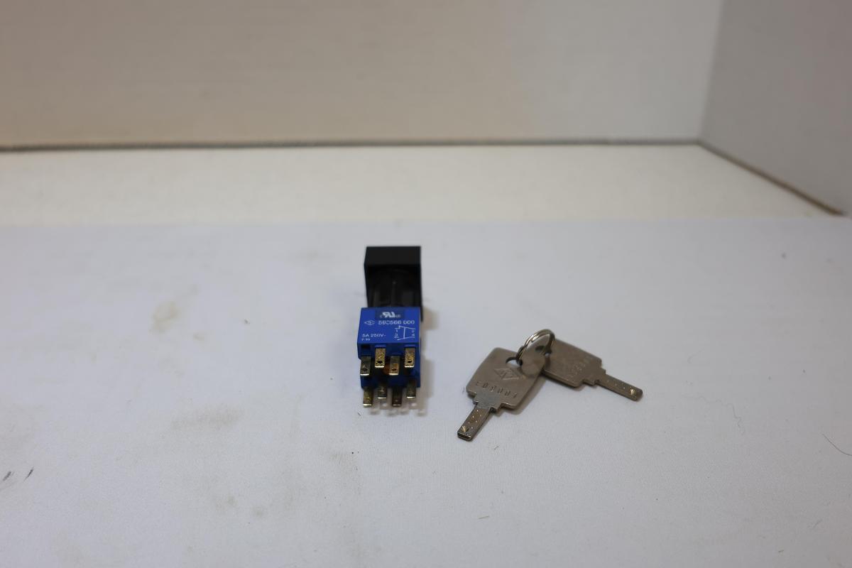 New Key Operated Selector Switch w/ 2 Keys 2-Position Maintained Panel Mount 5A 250VAC