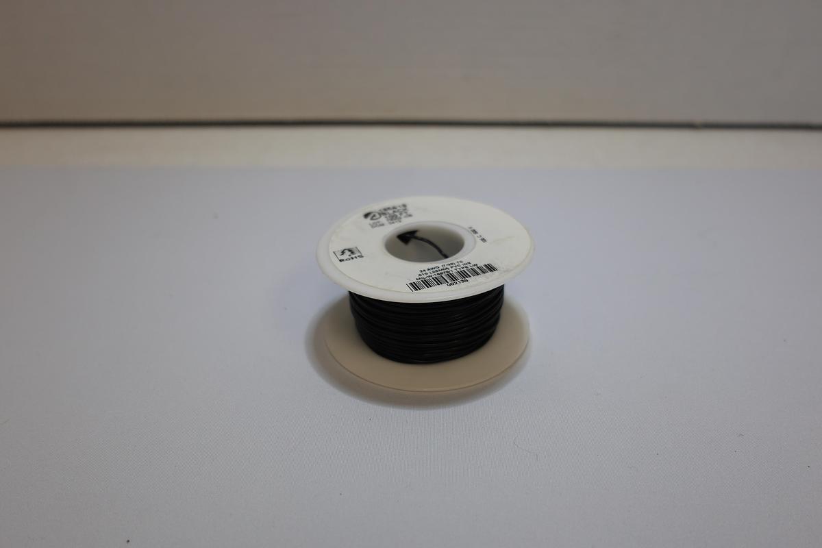 Used 24 AWG Black Hook-Up Wire 100 Ft Spool MIL-W-16878/1 Type LW PVC Insulated