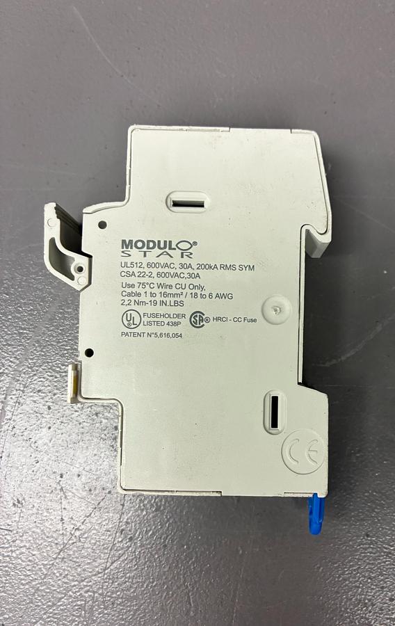 Used Ferraz Shawmut USBCC1 UltraSafe Fuse Holder – 1‑Pole, Class CC, 30 A, 600 VAC/VDC GHC-37
