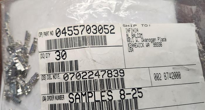 (Lot of 30) Molex Female Crimp Terminals - 3.96mm Pitch Housing, 18 to 20 AWG - GHGC-D5