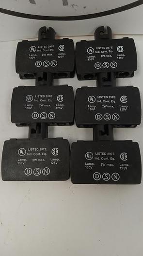 Lot of 6 Baco 23EA Lamp Holder Module 125V 2W GHB3