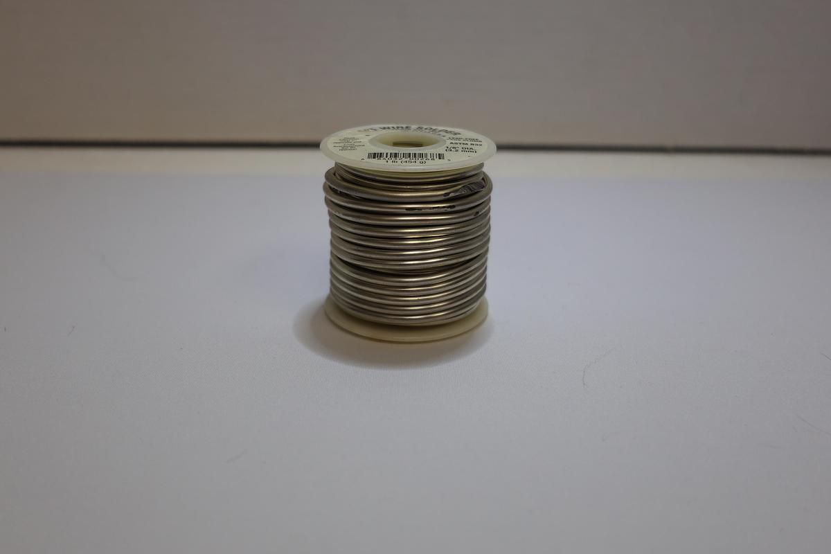 Used Harris Lead-Free Wire Solder 1/8" Dia 1lb Spool 95% Full ASTM B32