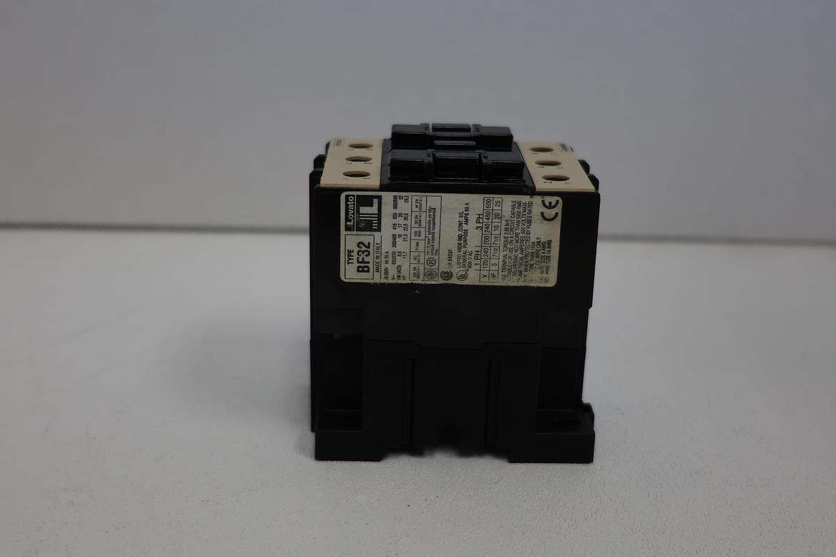Used Lovato BF32 Series Contactor – 82A @ 600VAC – 3 Pole – Industrial Control 200/240V GHA-185