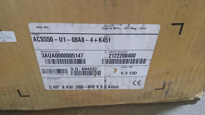 Used ABB ACS550-U1-08A8-4 Drive - New - Old Stock - GHB-36