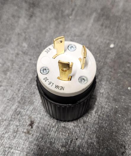 Used Hubbell NEMA L6-30P 30A 250V Twist Lock Plug Cord End - GHA-125