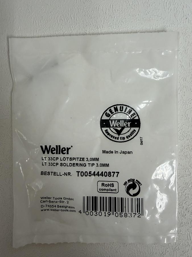 Used Weller LT33CP - LT Series Soldering Tip, Bevel Sloped 45° - 3.0mm