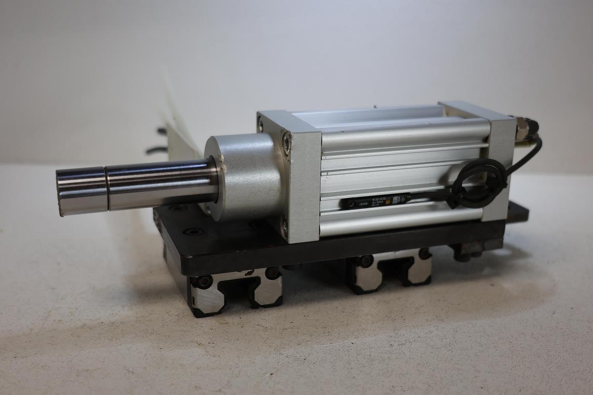 Used Lika SME51 Linear Encoder Read Head + 40mm Compact Air Cylinder + Linear Rail Block – Working Pull GHA-186