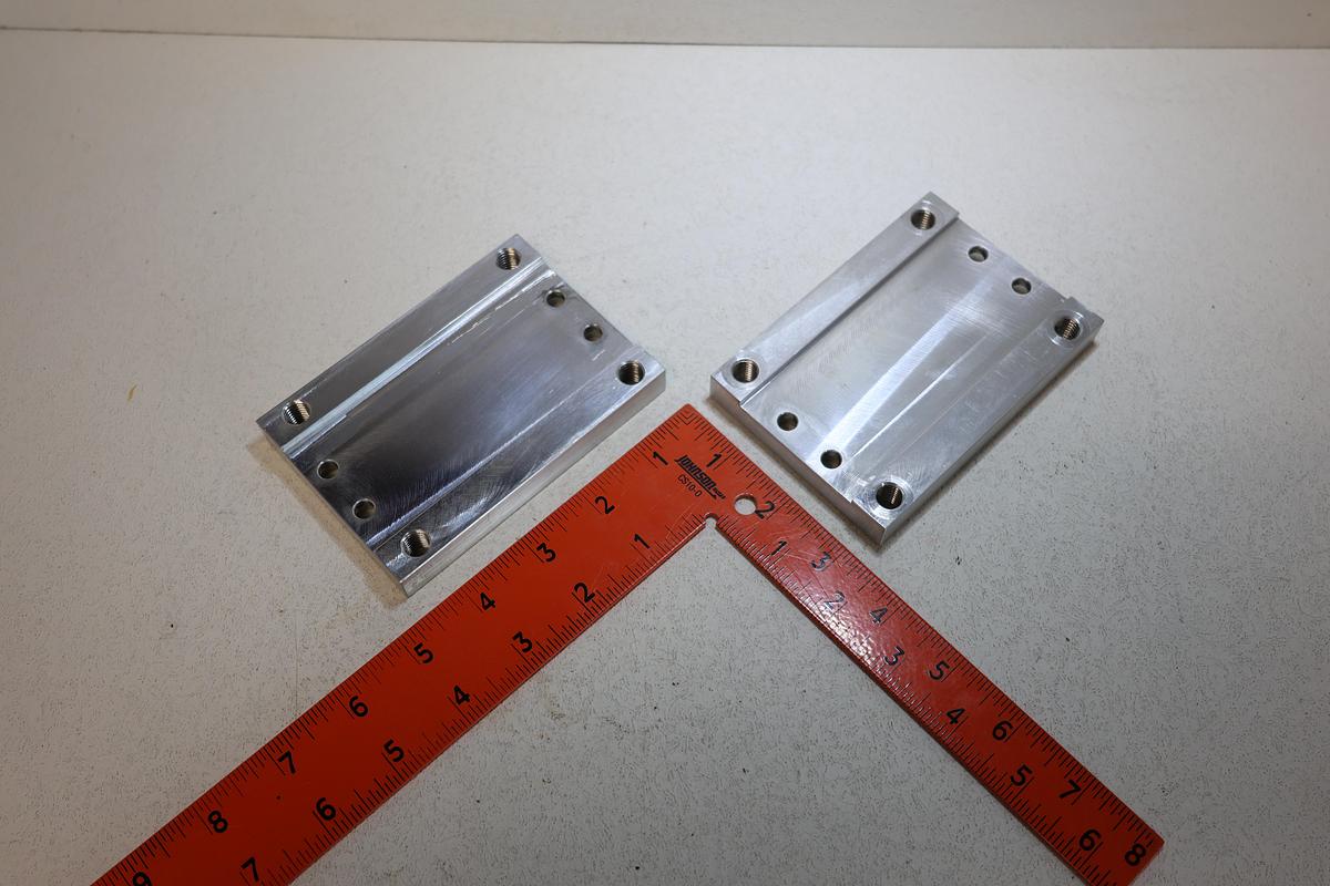 Used Lot of 2 Aluminum Cylinder Mounting Plates 1/2" Thick Linear Motion SMC Metal Work GHA-186