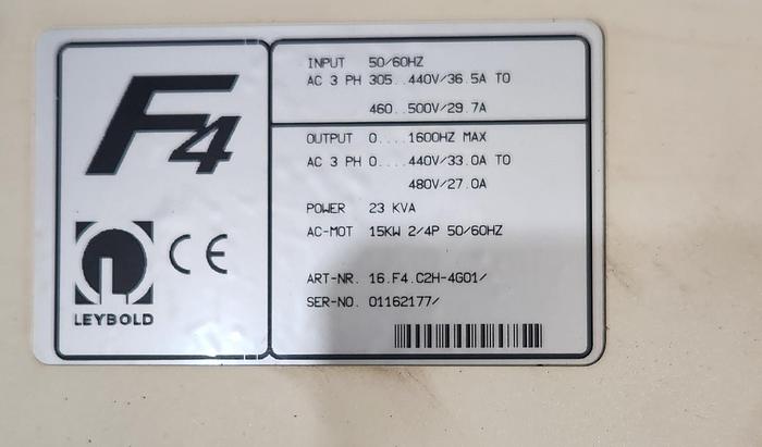 Used KEB F4 Drive 16F4C2H-4G01 Oerlikon Leybold Vacuum F4 - GHB-87