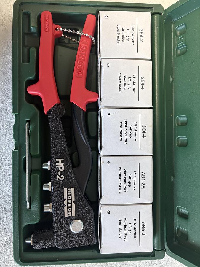 Used Marson 39001 Rivet Kit HP-2 Professional Riveter Kit with Rivet Assortments