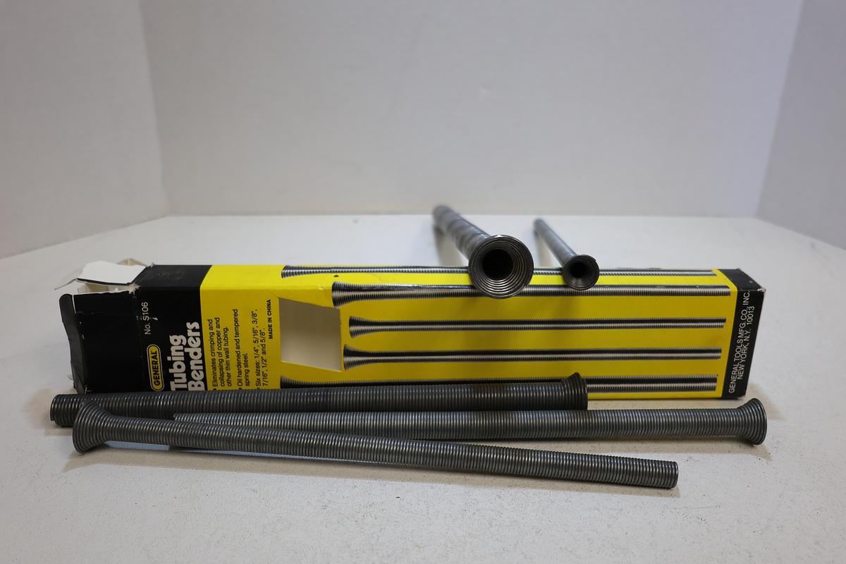 General No. S106 Tubing Benders Set 5 Sizes 3/8-7/16-1/2-5/8-3/4 New