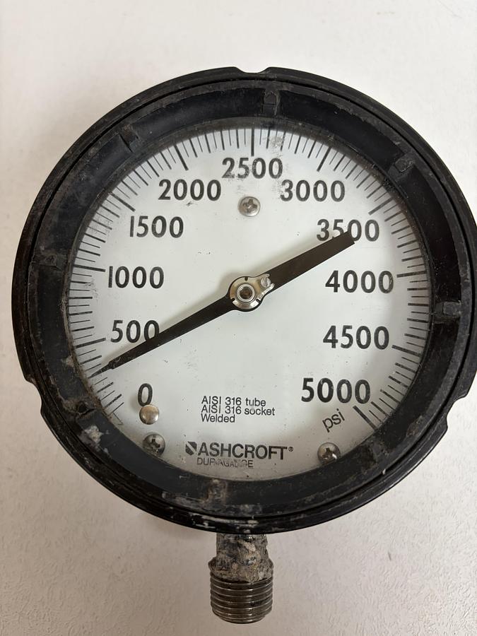 Used Ashcroft Pressure Gauge 5000 psi 