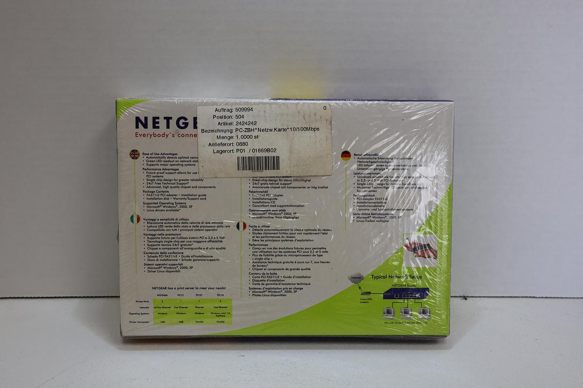 Refurbished NETGEAR FA311 32-Bit PCI 10/100 Mbps Fast Ethernet Adapter NEW Sealed GHA-183