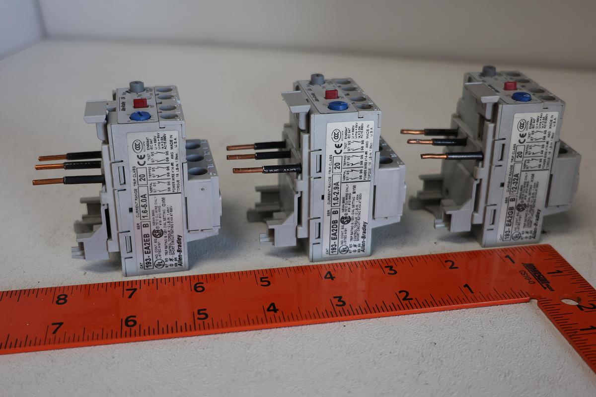 Used (LOT of 3) Allen Bradley 193-EA2DB Series B Motor Protection Overload Relay 1-2.9A GHA 182