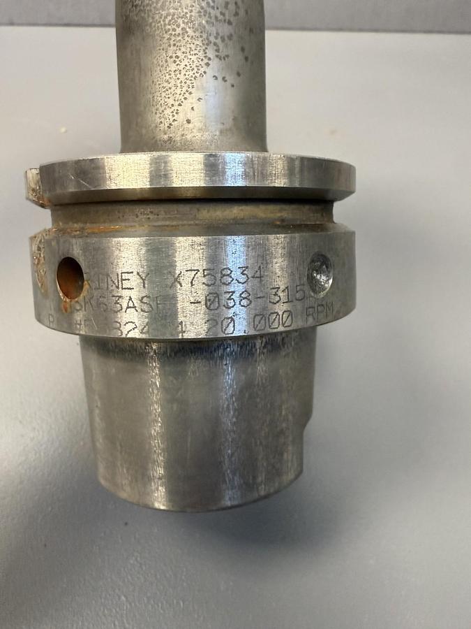 Used BRINEY HSK63ASFC-038-315 Shrink Fit Tool Holder GHA-53