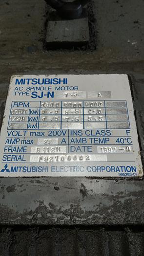 Used Mitsubishi SJ-N7.5A AC Spindle Motor 7.5Kw 200V 38A GH302