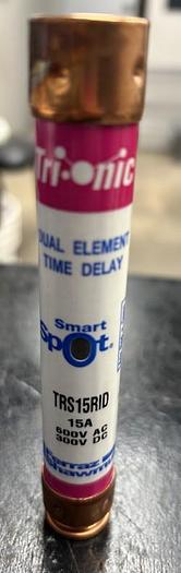 Lot of 10 Ferraz Shawmut Tri-Onic TRS15RID 15A 600V AC Dual Element Fuses - GHB-63-D24