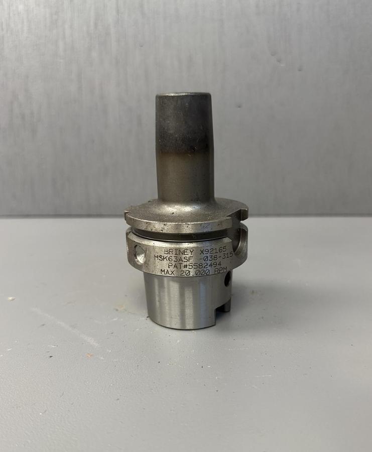 Used Briney HSK63ASF-038-315 Shrink Fit Tool Holder GHA-49