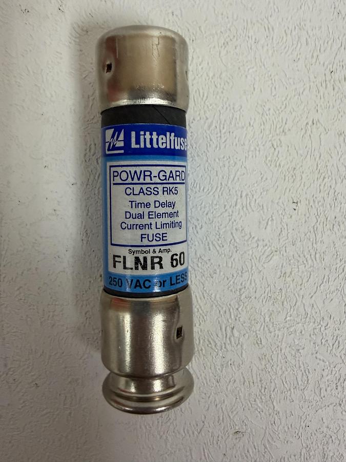 Used Littelfuse FLNR-060 Time Delay Fuse Class RK5 60A 250VAC