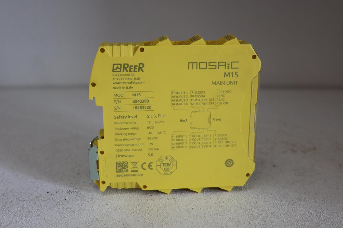 Used REER Mosaic M1S-P Safety Controller Module P/N 8040390 – SIL3 PL e Industrial GHA-54