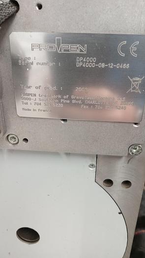 Used ProPen P3000 EM/C Electromagnetic Marking Machine W/ DP4000 Rotary Axis GH400