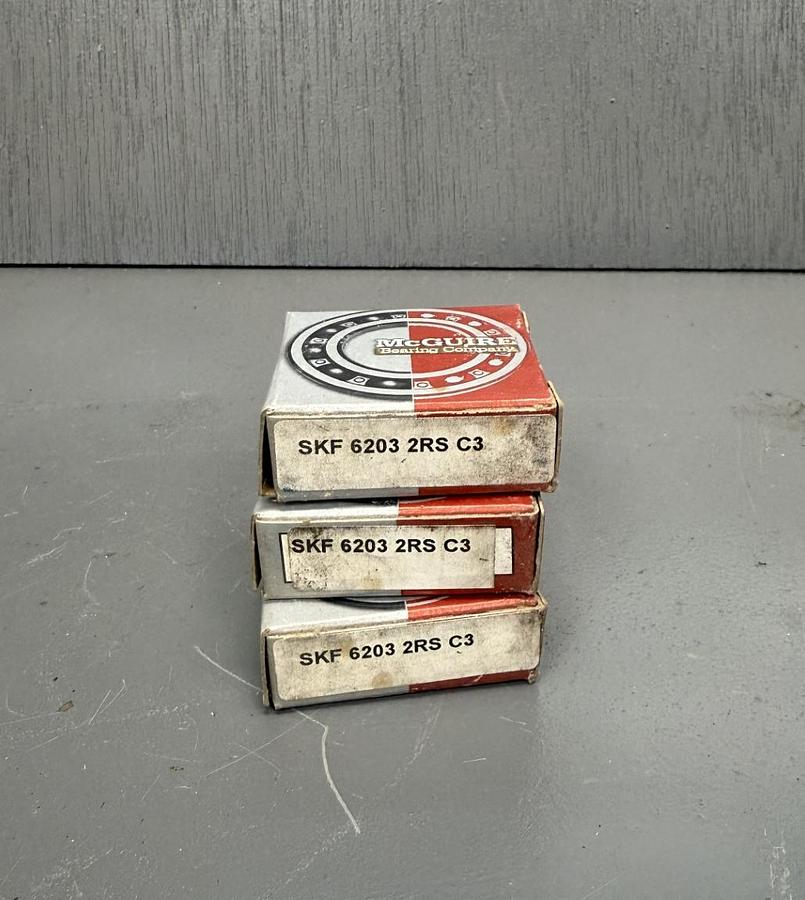 Used (3 PACK) McGuire SKF 6203-2RS C3 Double Sealed Bearing GHA-GS18