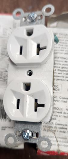 Pass & Seymour CR20-W Duplex Receptacle 20A 125V - 2 Pack- GHB-70