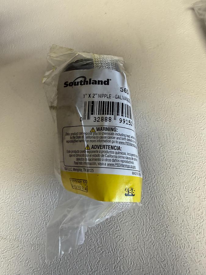 Used 5pcs Southland 585-020HN Pipe Nipple Black Steel 1" x 2" GHC-27