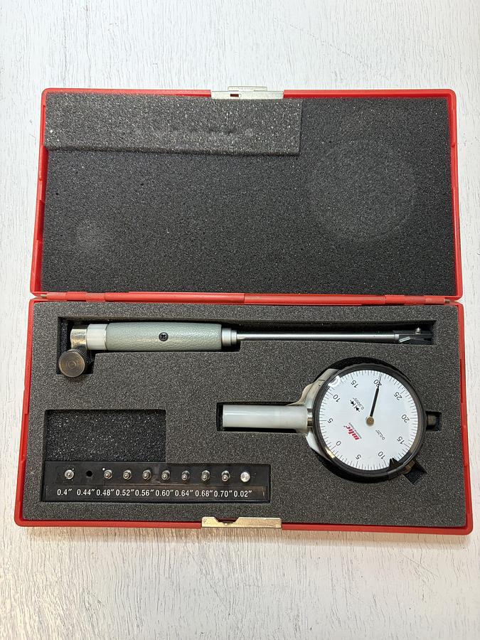 Used  MHC Dial Indicator Bore Gage Set .4"-7" with Case GHA-178