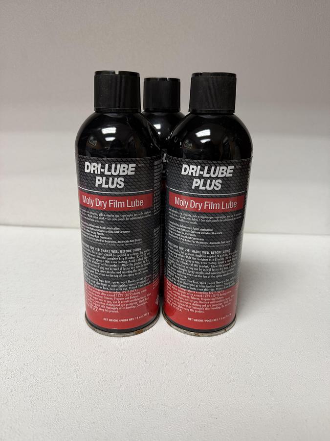 Used (Lot of 3) Dri-Lube Plus Moly Dry Film Lube Spray 11oz GHA-SS3