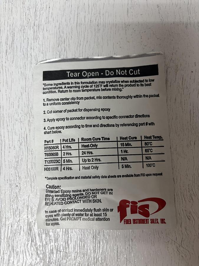 Clear Epoxy for Fiber Optic 2 GRAMS (LOT OF 10) GHA-178