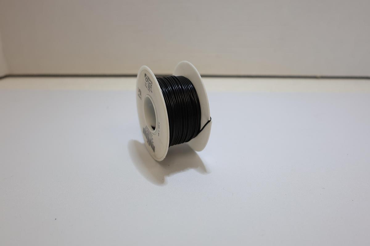 Used 24 AWG Black Hook-Up Wire 100 Ft Spool MIL-W-16878/1 Type LW PVC Insulated