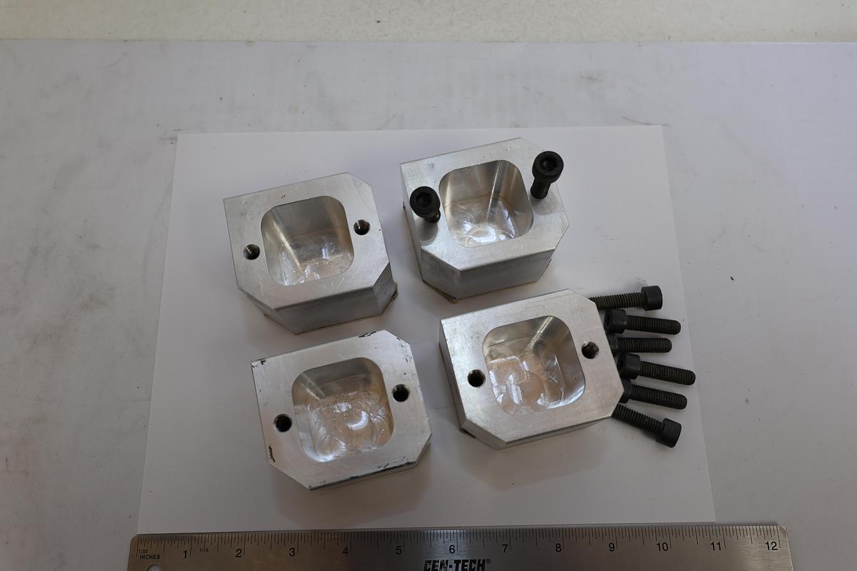 Used Lot of 4 Precision Aluminum Clamp Blocks Fixture Mounts Machined Industrial
