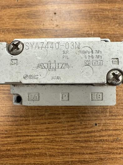 Used SMC SOLENOID VALVE SYA7440-03N / SYA744003N GHA-154